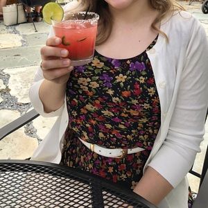 Classy Silk Floral Talbots Midi Dress